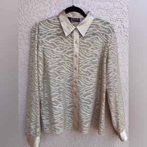 Rafaella Ladies Size 12 Gold Sheer Blouse.